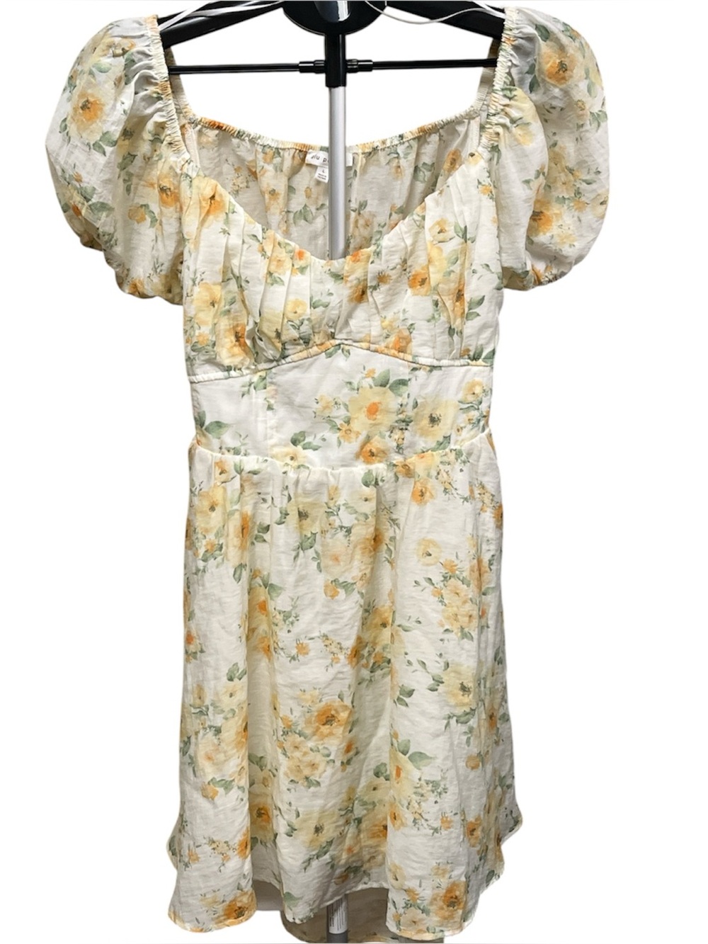 Blu Pepper Yellow & Green Floral  Mini Sundress
